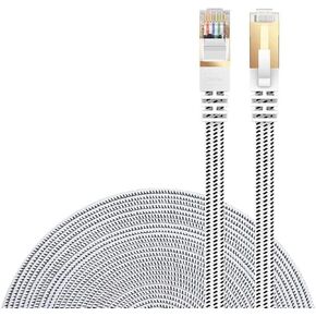 [Upgraded] Cat 8 Ethernet Cable, 2 Packs 1.6ft Nylon CAT8 High Speed Professional Gold Plated Plug STP Wires CAT 8 RJ45 Ethernet Cable (Black 1.6ft 2 Packs)