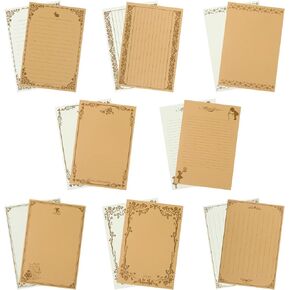 48 Sheets Stationery Set Vintage Stationary Paper Lined, Letter Writing Paper Size 5.7 X 8.4 Inch, Decorative Printer Paper For Invitation, Letter, Resume, Award, Diploma, Art, Craft, Certificate in Kuwait