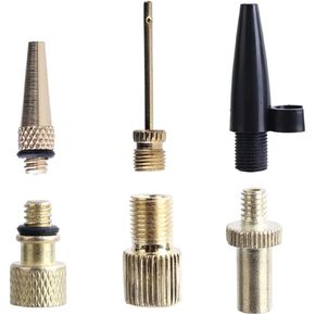 6 Pcs Air Pump Needle, Presta and Schrader Valve Adapter, Nozzle Inflator Adapter for Balls, Bike, Balloon, Standard Pump, Air Compressor