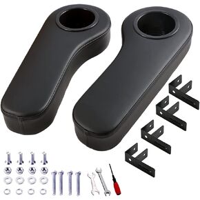 Roykaw Golf Cart Armrest with Cup Holder for EZGO Club Car Yamaha - Upgrade Support Frame/No Drilling Required - Just Only Fit 1.0" Square Tube Frame