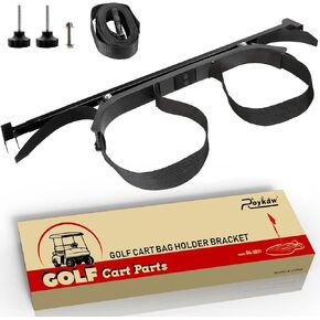 Roykaw Golf Cart Bag Holder Bracket Attachment for Rear Seat - Compatible with EZGO Club Car Yamaha - No Drilling Required/Easy Disassemble Design/Steel Frame Bracket - More Sturdy