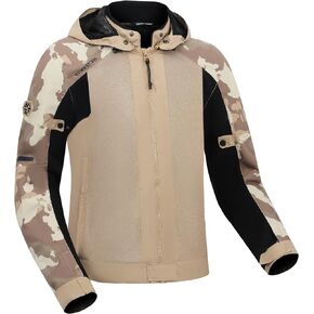 Scoyco Motorcycle Jacket Camo Sleeve Cordura Motorbike Hoodie CE Armored Zip Up Jacket with Removable Hood All Season