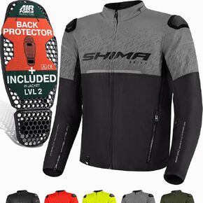 SHIMA DRIFT Motorbike Jacket for Men - Lightweight Breathable Summer Mesh Mens City Biker Jacket with CE Back Shoulder Elbow Armor Pads Width Adjustment (Black, S)