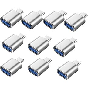 محول أنثى من النوع C ذكر إلى USB3.0 10 حزم، محول USB أنثى إلى USB C ذكر، موصل شحن USB من النوع C ومزامنة البيانات للكمبيوتر المحمول وشاحن السيارة وسماعة رأس الكمبيوتر وما إلى ذلك (10، أسود) in Kuwait