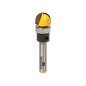 YONICO Router Bits Pattern Bit Round Nose Core Box Template 1/4-Inch Radius 1/4-Inch Shank 14956q