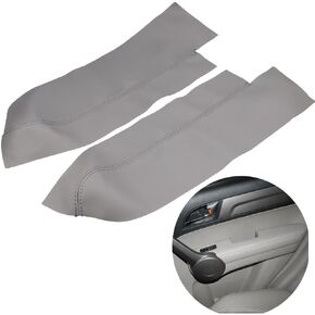 Front Door Panels Armrest Cover for Honda Cr-V CRV 2007-2012 (Leather Only) 1Pair Gray