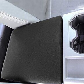Black Center Console Armrest Soft Pad Protector Cover Compatible with Ford F150 F250 Truck Series 2010-2018 - Black