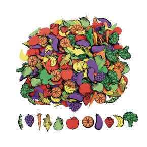 Colorations Self-Adhesive Fruit & Veggie Foam 500 pieces (Item # SAFVFOAM)