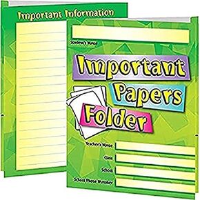 Really Good Stuff Important Papers Folders - 12 folders