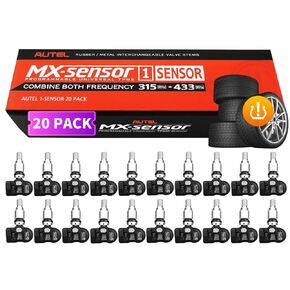 Autel TPMS Sensors MX-Sensor Dual Frequency (315MHz + 433MHz) 20 PCS Pack Metal Tire Sensor Universal TPMS Sensor Programmable by Autel TS401 TS408 TS501 TS508 TS608