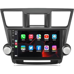 𝟓𝐆𝐖𝐢𝐅𝐢 𝟒+𝟑𝟐𝐆 𝟏𝟐𝟖𝟎 * 𝟖𝟎𝟎𝐇𝐃 Android 12 Car Radio Stereo for Toyota Highlander 2008-2013 with Apple Carplay Android Auto 10 Inch with GPS Bluetooth Backup Camera & with JBL System&SWC