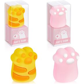 4 Pcs Cute Cat Paw Pencil Sharpener Kawaii Manual Pencils Sharpeners Cat Claw Cute Pencil Sharpener Kids Handheld Pencil Sharpener Cute School Supplies for Girls Office Home School, Pink Yellow