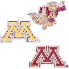 University of Minnesota Lapel Pins 3 Pack Golden Gophers Logo Enamel Made of Metal (Pin Set)