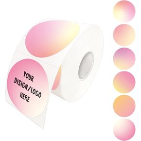 3 Inch White Round Thermal Sticker Labels, Self-Adhesive Circle Direct Thermal Labels, Multi-Purpose Roll Sticker Labels for DIY Logo Design, QR Code, Name Tag（ 410 Labels,1 Roll）