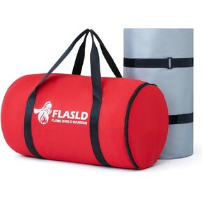 FLASLD Car Fire Blanket, Large Fireproof Blanket Fire Extinguisher Blanket for Electric/Fuel Vehicle Accidents, Silicone Coated Fibergalss Cover, Heat Resistant Fire Suppression Blankets 20ft x 26.5ft
