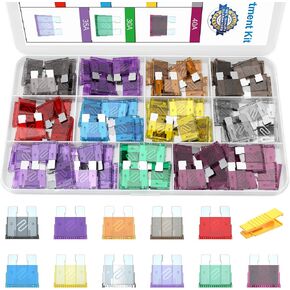 صمامات السيارة - 140 قطعة مجموعة متنوعة من صمامات السيارة القياسية، استبدال صمامات السيارات (2A 3A 5A 7.5A 10A 15A 20A 25A 30A 35A 40AMP) لشاحنة RV Camper Auto Motorcycle Truck ATV UTV Car Boat Marine in Kuwait