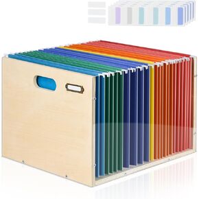 منظم صندوق الملفات الأكريليك، صندوق منظم مجلد الملفات المعلق، صناديق تخزين صندوق حفظ الملفات للمستندات، خزانة ملفات بحجم الحروف مع 5 قطع من أوراق الملصقات، 3 قطع بطاقات فارغة in Kuwait