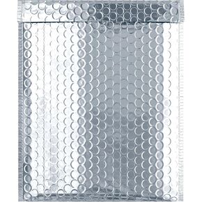 Silver Thermal Bubble Mailer, 8 x 11 Inches. 25 Pack Metallic Bubble Mailers. Self-Seal Metallic Bubble Envelope. Waterproof Insulated Shipping Envelopes for Food, Cosmetics