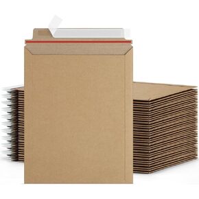 Famagic 6x8 Photo Mailers 50 Pack, Brown Document Mailers, Self Seal Cardboard Envelopes, 6.25x8.25 Inches