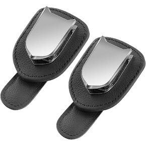 Sunglasses Holders for Car Visor, for BMW Car Accessories Sunglasses Holder, 2Pcs Leather Glasses Car Holder (2 Pack Black)