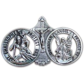 Cathedral Art St. Christopher Visor Clip, One Size, Silver