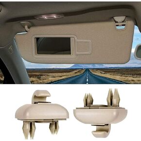 2-Pack Beige Interior Sun Visor Hook Clip Base Makeup Mirror Fixing Bracket Compatible with A1 A3 A4 A5 Q3 Q5 OEM(8E0 857 562, 8U0 857 562A)