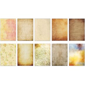 40 Sheets of old looking/Vintage Design Paper DIN A4. Great for vintage invites and letters (40)