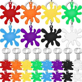 Paint Splatter Keychains Art Party Favors Art Paint Party Decorations Art Party Keychains for Kids Adults Back to School Gifts Art Themed Birthday Party Supplies Baby Shower Decorations(24 Pcs)