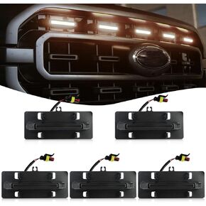 5PCS Grille Lights LED Amber Front Grille Makers Lights Accessories Compatible with 2021 2022 2023 F150 XL/XLT/XLT Sport Wiring Harness Kit fit