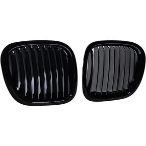 Compatible with 1995-2002 BMW Z3 Roadster Convertible Coupe 2-Door 2pcs Kidney Grille Glossy Shiny Black