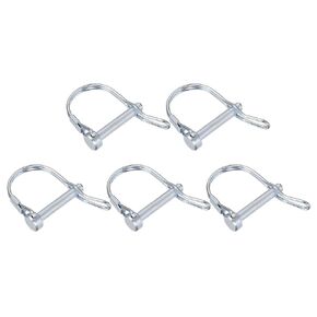 Safety Coupler Pin (1/4"x1.38"/ 6x35mm), 5Pcs Shaft Locking Pin W Round Arch Wire Retainer and Ear - for Tractors, Trailers, Trucks Mowers