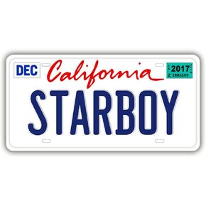 Replica License Plate, The Weekend ft Daft Punk, Starboy, Embossed Novelty Metal Number Tags, Prop Car Registration Plates, 12x6 Inch