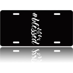 Sunflower Butterfly License Plate Cover Flowers Insect Stainless Steel Front License Plate Vanity Tag Anti-Rust and Waterproof Funny for Car Decorative for Women Men 6 X 12 Inch with 4 Holes Gift