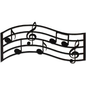 Black Treble Clef Glossy Wooden Wall Decoration Music Notes Silhouette Artwork Wall Sign Vintage Hanging Wall Sign for Living Room Bedroom Gallery Decoration