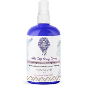 White Sage Smudge Spray Cleanses and Removes Negative or Stagnant Energy. Infused with Spirits of Protection and Abundance. Best Alternative to Sage Smudge Sticks