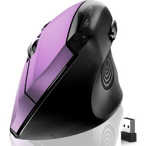 memzuoix Wireless Ergonomic Mouse,Upgraded 2.4G Optical Cordless Mice with 800/1200/1600 DPI,Vertical Computer Wireless Mouse for Laptop,Mac,PC,Desktop (for Right Hand,Large),Black Mouse
