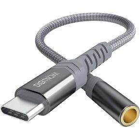 USB-C to 3.5mm Female Headphone Jack Adapter, USB Type C to AUX Audio Dongle Cable Cord Compatible with Samsung Galaxy S21 S20 Ultra S20+ Note 20 S10,iPad Pro,Pixel 4 3 2 XL and More (Grey)