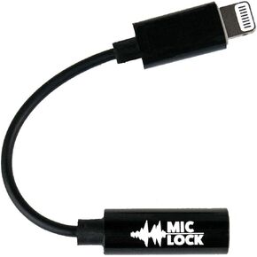 Mic-Lock Lightning with Sound Pass - Audio and Data Security Privacy Protector - Lightning to 3.5mm Headphone Adapter (Single Pack)