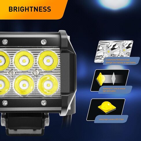 GOOACC LED ضوء بار 2 قطعة 4 بوصة 18 واط LED بقعة ضوء القرون 1260lm LED أضواء الضباب قبالة الطريق ضوء مصباح قيادة لشاحنة جيب ATV in Kuwait