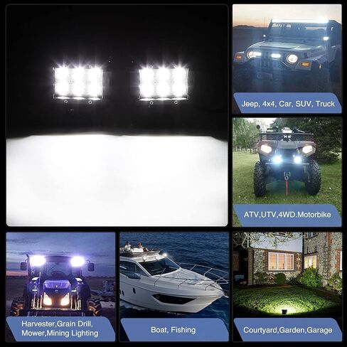 GOOACC LED ضوء بار 2 قطعة 4 بوصة 18 واط LED بقعة ضوء القرون 1260lm LED أضواء الضباب قبالة الطريق ضوء مصباح قيادة لشاحنة جيب ATV in Kuwait