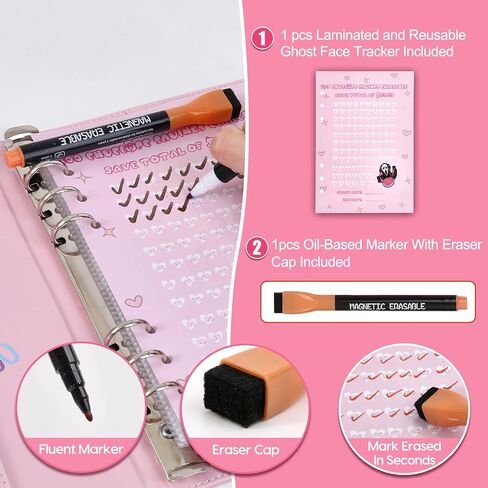 100 Envelope Savings Challenge Binder, 100 Challenge envelopes Binder, 100 Day Envelope Challenge $5000/5050 Cash Savings Binder/kit, Money Saver Challenge Book, Marker and Laminated Tracker Included in Kuwait