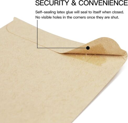 مغلفات بذور Soligt ذاتية الغلق، قابلة للطباعة - 100 قطعة، 3 بوصة × 4.5 بوصة، مظاريف ورقية صغيرة قابلة للإغلاق لتوفير البذور in Kuwait