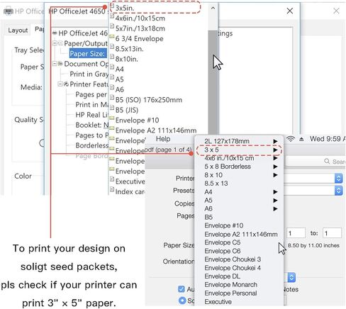 مغلفات بذور Soligt ذاتية الغلق، قابلة للطباعة - 100 قطعة، 3 بوصة × 4.5 بوصة، مظاريف ورقية صغيرة قابلة للإغلاق لتوفير البذور in Kuwait