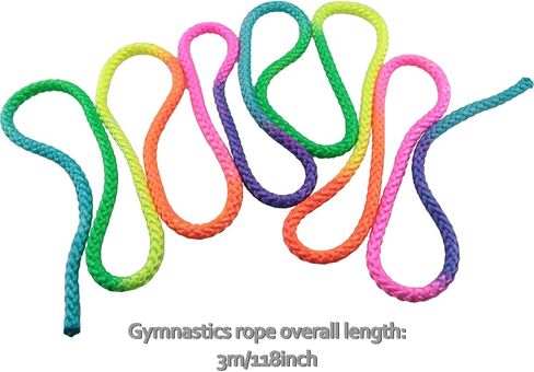 Exercise & Fitness Aerobic Gymnastic Skipping Rope 3 Meters Rainbow Rhythmic Gymnastics Arts Rope for Professional Competition Home Fitness Kids Playing in Saudi Arabia