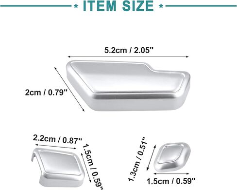 ACROPIX Left Right Car Interior Door Seat Adjust Button Switch Cover Trim Replacement Set Fit for Mercedes-Benz C300 - Pack of 6 Silver Tone in Saudi Arabia