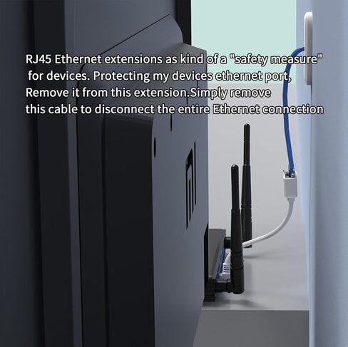 2Packs Right Angle Cat7 Ethernet Extension Cables Flat 0.5 FT,Right angle Down 90 Degree LAN Extended Cable Network Patch Cord Male to Female Connector for Router Modem Smart TV PC Computer Laptop in Kuwait