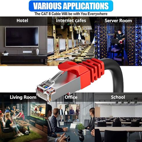 كابل إيثرنت Cat 7 بطول 500 قدم، كابل إيثرنت Cat 7 خارجي محمي ثلاثي، 24AWG عالي السرعة 10 جيجابت في الثانية 600 ميجا هرتز، دفن مباشر، مقاوم للماء، كابل شبكة SFTP LAN لألعاب جهاز التوجيه، 10 موصلات RJ45 in Kuwait