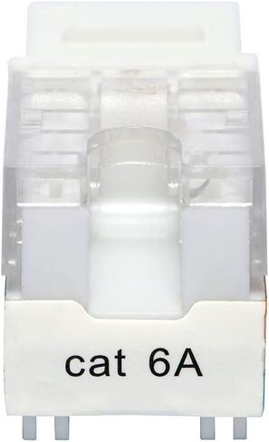 VCE RJ45 Cat6A Keystone Jack UL مُدرج في 25 حزمة، 10 جيجابت في الثانية، مقابس إيثرنت معيارية رفيعة، إدراج 110 نوع UTP 90 درجة، أبيض in Kuwait