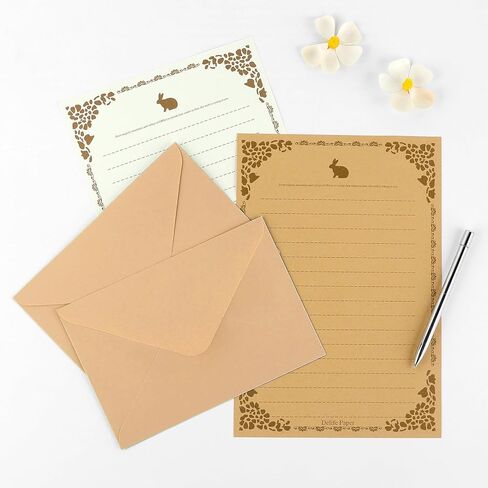 48 Sheets Stationery Set Vintage Stationary Paper Lined, Letter Writing Paper Size 5.7 X 8.4 Inch, Decorative Printer Paper For Invitation, Letter, Resume, Award, Diploma, Art, Craft, Certificate in Kuwait