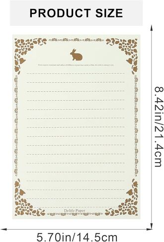 48 Sheets Stationery Set Vintage Stationary Paper Lined, Letter Writing Paper Size 5.7 X 8.4 Inch, Decorative Printer Paper For Invitation, Letter, Resume, Award, Diploma, Art, Craft, Certificate in Kuwait